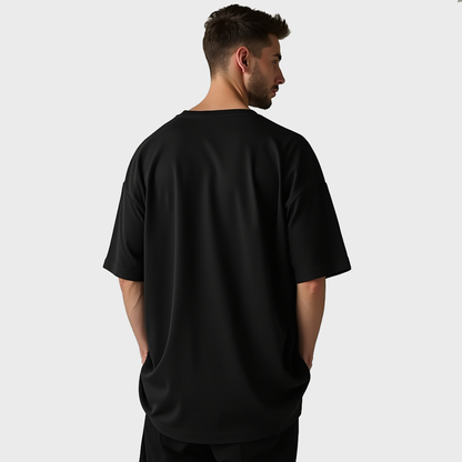 UNLIMITED - Oversized Black Cotton Tee