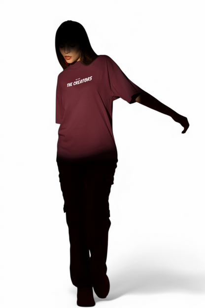 THE CREATORS - Oversized Maroon T shirt