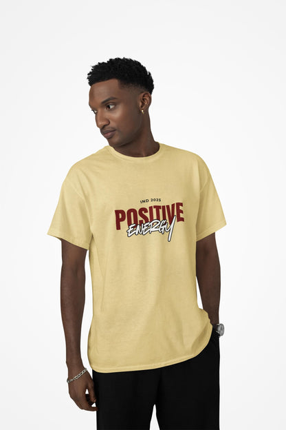 POSITIVE ENERGY - Beigh Oversized T shirt