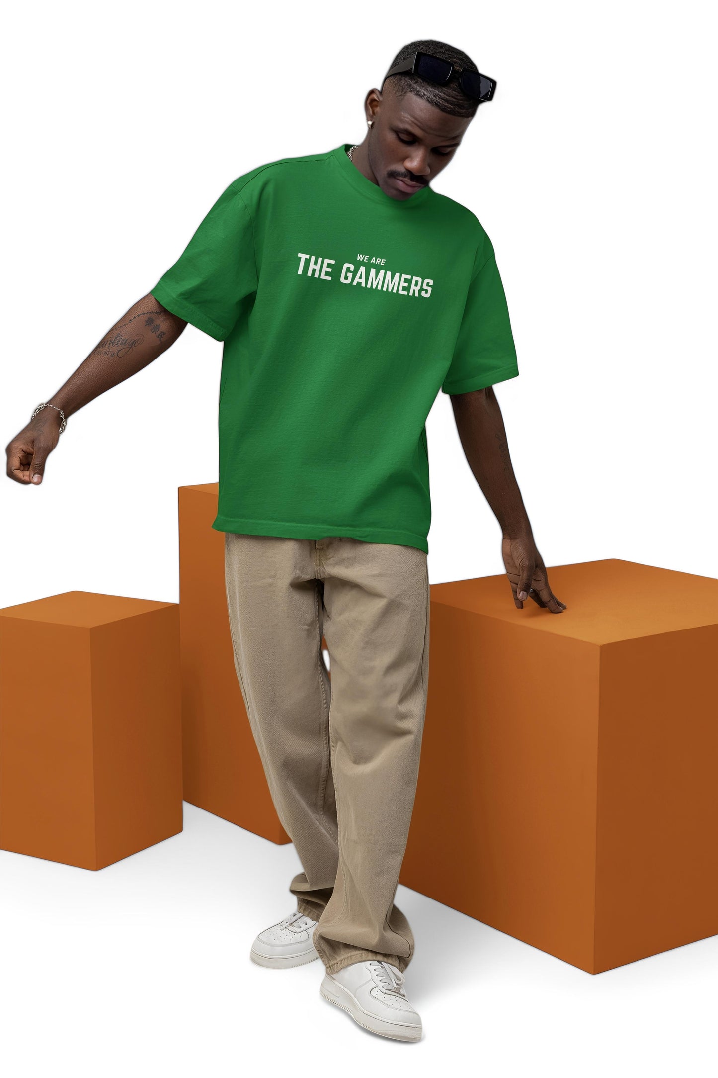 THE GAMMERS - Green Oversized T Shirts